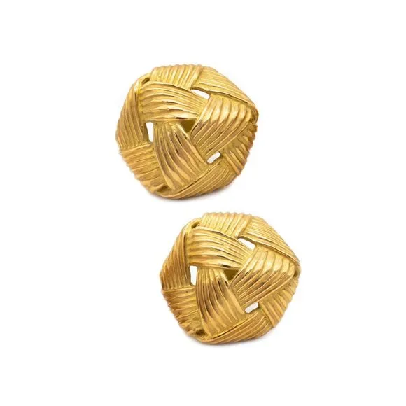 Angela Cummings 1984 Studio Textured Wrapped Earrings Solid 18Kt - Picture 8 of 9